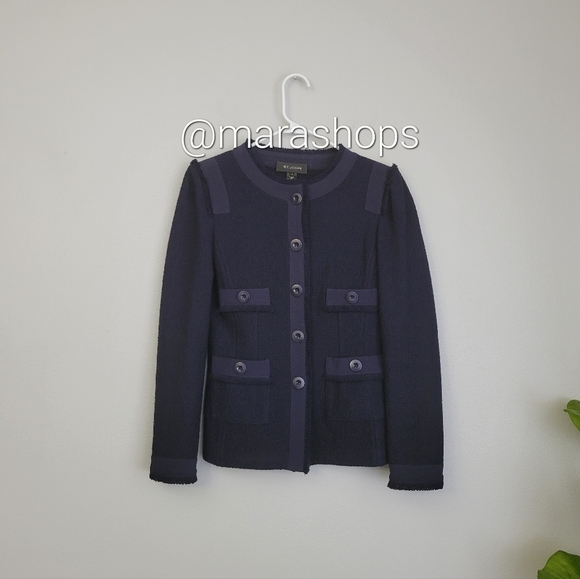 St. John Navy button jacket - Picture 1 of 5